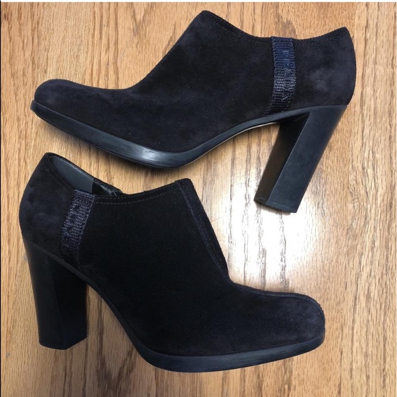 prada black suede booties